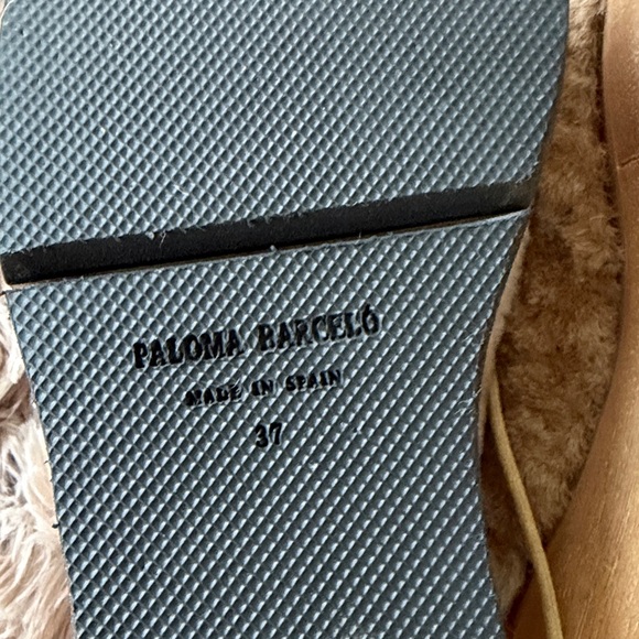 Free People Used Paloma Barcelo lace-up Beige Shearling chunky rubber sole shoes - Picture 10 of 14